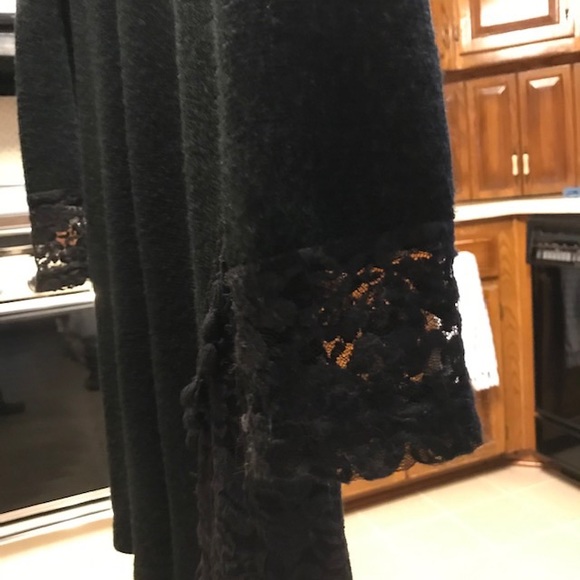 8 Sweater Dress Black Beads Tassels Lace Stretch - Picture 11 of 11